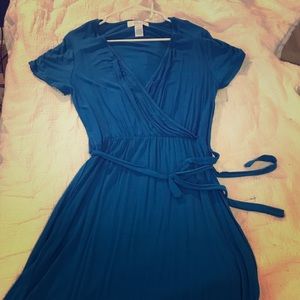 Blue wrap dress